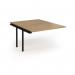 Connex Angled 1200 x 1600 x 725mm Back to Back Add On Bay - Black Frame Oak Top ACO1216-AB-K-O