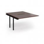Connex Angled 1200 x 1600 x 725mm Back to Back Add On Bay - Black Frame Walnut Top ACO1216-AB-K-W