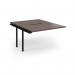 Connex Angled 1200 x 1600 x 725mm Back to Back Add On Bay - Black Frame Walnut Top ACO1216-AB-K-W