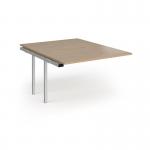 Connex Angled 1200 x 1600 x 725mm Back to Back Add On Bay - Silver Frame Kendal Oak Top ACO1216-AB-S-KO