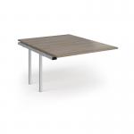 Connex Angled 1200 x 1600 x 725mm Back to Back Add On Bay - Silver Frame Nebraska Oak Top ACO1216-AB-S-NO