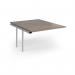 Connex Angled 1200 x 1600 x 725mm Back to Back Add On Bay - Silver Frame Nebraska Oak Top ACO1216-AB-S-NO