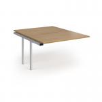 Connex Angled 1200 x 1600 x 725mm Back to Back Add On Bay - Silver Frame Oak Top ACO1216-AB-S-O