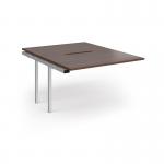 Connex Angled 1200 x 1600 x 725mm Back to Back Add On Bay - Silver Frame Walnut Top ACO1216-AB-S-W