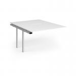 Connex Angled 1200 x 1600 x 725mm Back to Back Add On Bay - Silver Frame White Top ACO1216-AB-S-WH