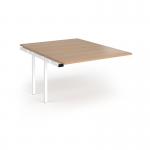 Connex Angled 1200 x 1600 x 725mm Back to Back Add On Bay - White Frame Beech Top ACO1216-AB-WH-B