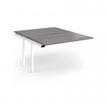 Connex Angled 1200 x 1600 x 725mm Back to Back Add On Bay - White Frame Grey Oak Top ACO1216-AB-WH-GO