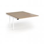 Connex Angled 1200 x 1600 x 725mm Back to Back Add On Bay - White Frame Kendal Oak Top ACO1216-AB-WH-KO