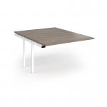 Connex Angled 1200 x 1600 x 725mm Back to Back Add On Bay - White Frame Nebraska Oak Top ACO1216-AB-WH-NO