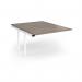 Connex Angled 1200 x 1600 x 725mm Back to Back Add On Bay - White Frame Nebraska Oak Top ACO1216-AB-WH-NO