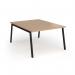 Connex Angled 1200 x 1600 x 725mm Back to Back Desk (2 x 1200mm) - Black Frame Beech Top ACO1216-K-B