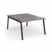 Connex Angled 1200 x 1600 x 725mm Back to Back Desk (2 x 1200mm) - Black Frame Grey Oak Top ACO1216-K-GO