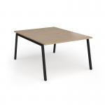 Connex Angled 1200 x 1600 x 725mm Back to Back Desk (2 x 1200mm) - Black Frame Kendal Oak Top ACO1216-K-KO