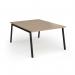 Connex Angled 1200 x 1600 x 725mm Back to Back Desk (2 x 1200mm) - Black Frame Kendal Oak Top ACO1216-K-KO
