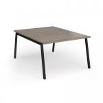 Connex Angled 1200 x 1600 x 725mm Back to Back Desk (2 x 1200mm) - Black Frame Nebraska Oak Top ACO1216-K-NO