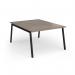 Connex Angled 1200 x 1600 x 725mm Back to Back Desk (2 x 1200mm) - Black Frame Nebraska Oak Top ACO1216-K-NO