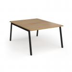 Connex Angled 1200 x 1600 x 725mm Back to Back Desk (2 x 1200mm) - Black Frame Oak Top ACO1216-K-O
