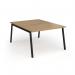 Connex Angled 1200 x 1600 x 725mm Back to Back Desk (2 x 1200mm) - Black Frame Oak Top ACO1216-K-O