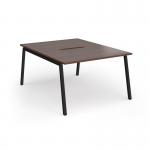 Connex Angled 1200 x 1600 x 725mm Back to Back Desk (2 x 1200mm) - Black Frame Walnut Top ACO1216-K-W