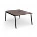 Connex Angled 1200 x 1600 x 725mm Back to Back Desk (2 x 1200mm) - Black Frame Walnut Top ACO1216-K-W