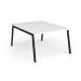 Connex Angled 1200 x 1600 x 725mm Back to Back Desk (2 x 1200mm) - Black Frame White Top ACO1216-K-WH