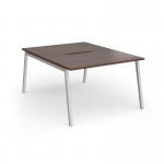 Connex Angled 1200 x 1600 x 725mm Back to Back Desk (2 x 1200mm) - Silver Frame Walnut Top ACO1216-S-W