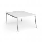 Connex Angled 1200 x 1600 x 725mm Back to Back Desk (2 x 1200mm) - Silver Frame White Top ACO1216-S-WH