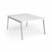 Connex Angled 1200 x 1600 x 725mm Back to Back Desk (2 x 1200mm) - Silver Frame White Top ACO1216-S-WH