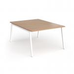 Connex Angled 1200 x 1600 x 725mm Back to Back Desk (2 x 1200mm) - White Frame Beech Top ACO1216-WH-B