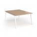 Connex Angled 1200 x 1600 x 725mm Back to Back Desk (2 x 1200mm) - White Frame Beech Top ACO1216-WH-B