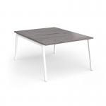 Connex Angled 1200 x 1600 x 725mm Back to Back Desk (2 x 1200mm) - White Frame Grey Oak Top ACO1216-WH-GO