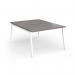 Connex Angled 1200 x 1600 x 725mm Back to Back Desk (2 x 1200mm) - White Frame Grey Oak Top ACO1216-WH-GO