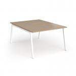 Connex Angled 1200 x 1600 x 725mm Back to Back Desk (2 x 1200mm) - White Frame Kendal Oak Top ACO1216-WH-KO