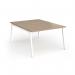 Connex Angled 1200 x 1600 x 725mm Back to Back Desk (2 x 1200mm) - White Frame Kendal Oak Top ACO1216-WH-KO
