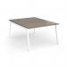 Connex Angled 1200 x 1600 x 725mm Back to Back Desk (2 x 1200mm) - White Frame Nebraska Oak Top ACO1216-WH-NO