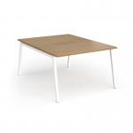 Connex Angled 1200 x 1600 x 725mm Back to Back Desk (2 x 1200mm) - White Frame Oak Top ACO1216-WH-O