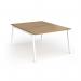 Connex Angled 1200 x 1600 x 725mm Back to Back Desk (2 x 1200mm) - White Frame Oak Top ACO1216-WH-O