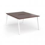 Connex Angled 1200 x 1600 x 725mm Back to Back Desk (2 x 1200mm) - White Frame Walnut Top ACO1216-WH-W