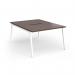Connex Angled 1200 x 1600 x 725mm Back to Back Desk (2 x 1200mm) - White Frame Walnut Top ACO1216-WH-W
