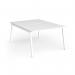 Connex Angled 1200 x 1600 x 725mm Back to Back Desk (2 x 1200mm) - White Frame White Top ACO1216-WH-WH