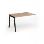 Connex Angled 1200 x 800 x 725mm Single Add On Bay - Black Frame Beech Top ACO128-AB-K-B