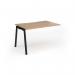Connex Angled 1200 x 800 x 725mm Single Add On Bay - Black Frame Beech Top ACO128-AB-K-B
