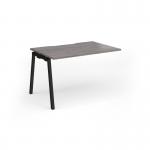 Connex Angled 1200 x 800 x 725mm Single Add On Bay - Black Frame Grey Oak Top ACO128-AB-K-GO