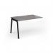 Connex Angled 1200 x 800 x 725mm Single Add On Bay - Black Frame Grey Oak Top ACO128-AB-K-GO