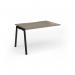 Connex Angled 1200 x 800 x 725mm Single Add On Bay - Black Frame Nebraska Oak Top ACO128-AB-K-NO
