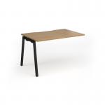 Connex Angled 1200 x 800 x 725mm Single Add On Bay - Black Frame Oak Top ACO128-AB-K-O