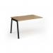 Connex Angled 1200 x 800 x 725mm Single Add On Bay - Black Frame Oak Top ACO128-AB-K-O