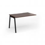 Connex Angled 1200 x 800 x 725mm Single Add On Bay - Black Frame Walnut Top ACO128-AB-K-W