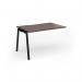 Connex Angled 1200 x 800 x 725mm Single Add On Bay - Black Frame Walnut Top ACO128-AB-K-W