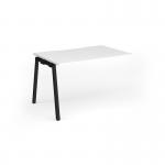 Connex Angled 1200 x 800 x 725mm Single Add On Bay - Black Frame White Top ACO128-AB-K-WH